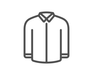 Shirt line icon. Male dress shirt sign. Business wear symbol. Quality design element. Line style shirt icon. Editable stroke. Vector