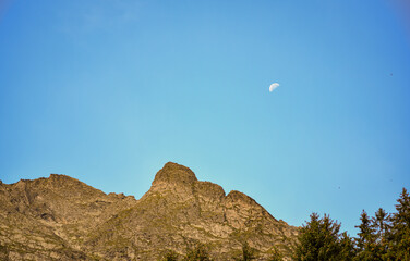 The moon and the mountain. 