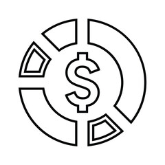Diagram, pie chart line icon. Outline vector.