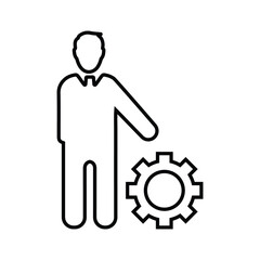 gear, management line icon. Outline vector.