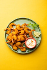 Jheenga fry or prawn or shrimp pakoda or fritter