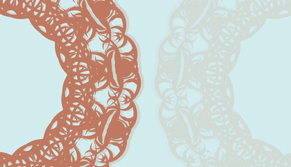 Aquamarine background with mandala coral ornament for design under the text