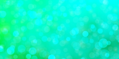 Light Green vector background with circles.