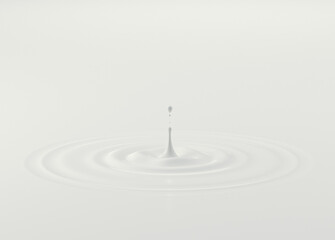 Milk splash with drops and ripples