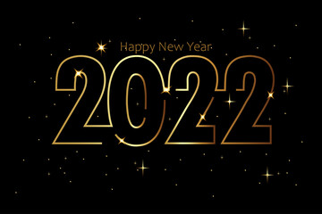New Year 2022 gold line