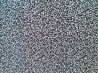 Abstract terrazzo pattern background, black and white shapes 