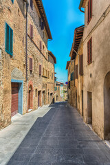 Fototapeta na wymiar Medieval streets in the town of Montalcino, Tuscany, Italy