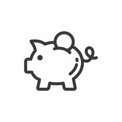 Piggy bank icon on white background.