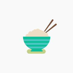 Rice bowl and chopsticks.