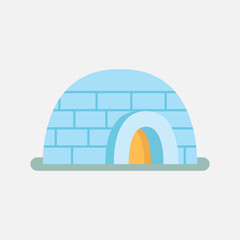 An icehouse (igloo). Flat illustration.