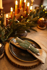 Christmas Table Setting for Holiday Decorations indoor