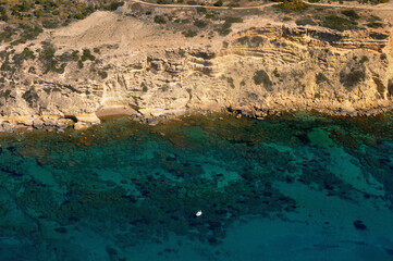 Fototapeta na wymiar The beautiful Akrotiri Beach Limassol in Cyprus 
