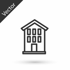 Grey line House icon isolated on white background. Home symbol. Vector