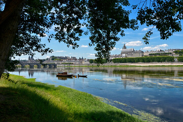 Edge of the Loire at Blois, a commune and the capital city of Loir-et-Cher department in Centre-Val...
