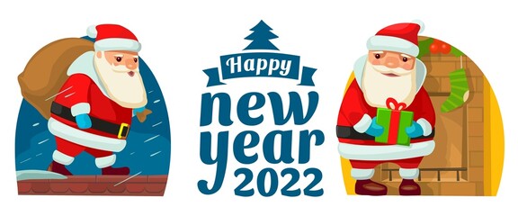 Santa Claus. Flat vector illustration for New Year and Merry Christmas