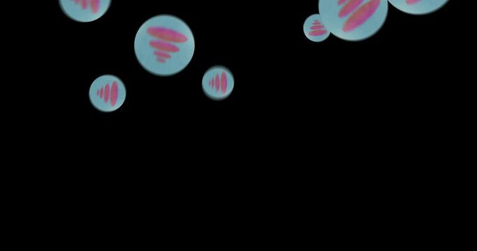 animation of play logo on old sticker on a dark background