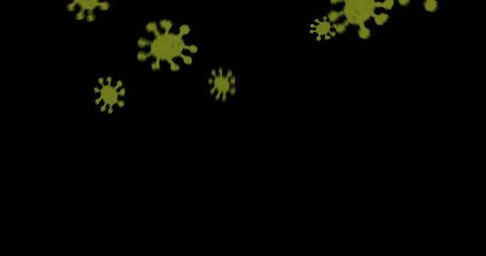 animation of covid old sticker on a dark background
