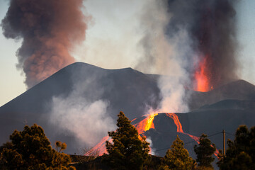 Eruption du volcan &quot La Palma&quot , sur l& 39 île de La Palma (Canaries, Espagne) - 16 octobre 2021.