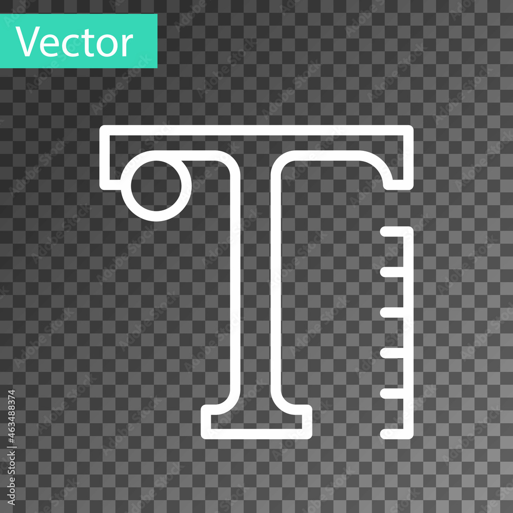 Fototapete white line text icon isolated on transparent background. vector