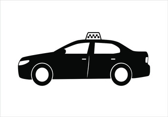 Taxi  icon in flat style, isolated on a white background. City transport icon. Taxi car vector icon.