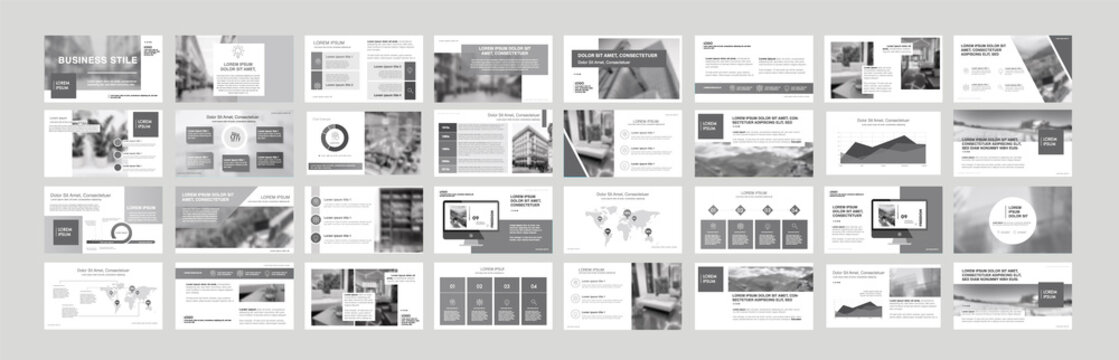 Set Of Business Plan Presentation Template. Social Media Pack. Easy Use In Modern Blog Posts Or Editable Simple Info Banner, Trendy Book. For App, Digital Display Style. Bright Web Flyer Work. A4. Ppt