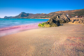 Famous sandy beach of Falasarna at the north west of Chania, Crete, Greece.