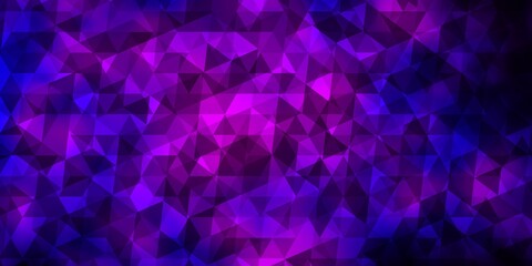Fototapeta na wymiar Dark Purple vector backdrop with lines, triangles.