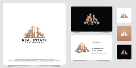 Naklejka premium Modern architecture building concept logo inspiration