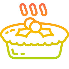 apple pie gradient icon