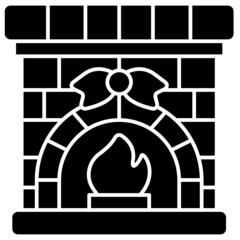 fireplace solid icon