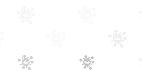 Light gray vector pattern with coronavirus elements.
