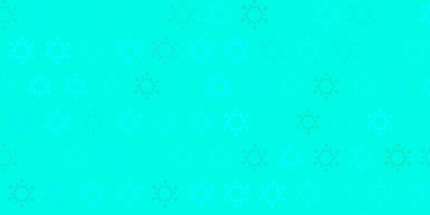 Dark blue, green vector background with covid-19 symbols.