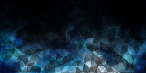 Dark BLUE vector background with triangles.