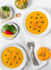 pumpkin soup in a bowl