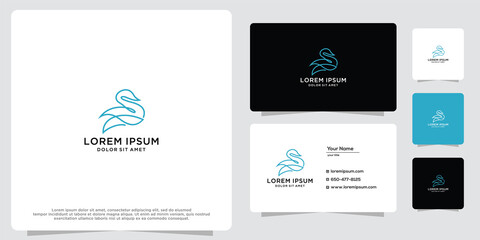 Inspirational design swan logo and business card design.