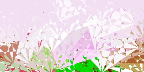 Light Pink, Green vector layout with triangle forms.