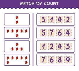 Match by count of cartoon sock. Match and count game. Educational game for pre shool years kids and toddlers