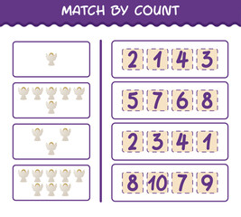 Match by count of cartoon christmas ornament. Match and count game. Educational game for pre shool years kids and toddlers