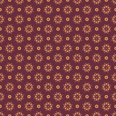 Central asian flower foulard vector seamless design