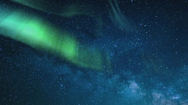 Aurora Milky Way Galaxy Time Lapse and Meteor Shower Aquarids Meteor Shower 01