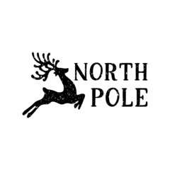 North Pole Stamp Design | Grunge rubber stamp on white background, vector illustration | Santa Bag Stamp Design, Christmas Stamp