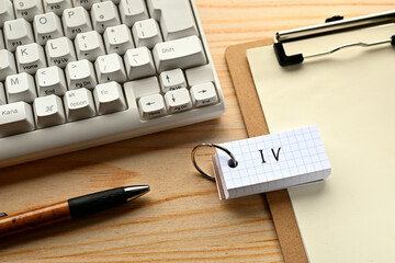 There is a word book with the word of IV which is an abbreviation for implied volatility on the...