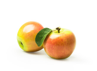 Fototapeta na wymiar ripe apples on a white background 
