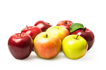  ripe apples on a white background