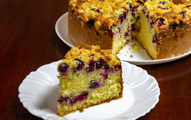 Traditional Brazilian grape pie known as 