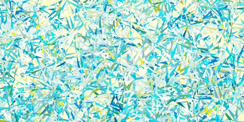 Light blue, yellow vector texture with random triangles.