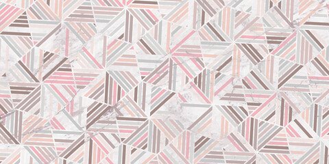 Geometric pattern with stripes polygonal shape elegant of pink background pastel color and marble texture