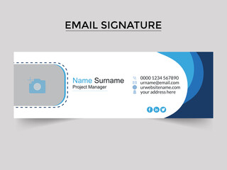 Corporate Email signature template and creative modern layout design..	