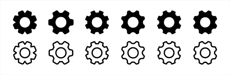 Setting gears icon, Set of gears icons, cogwheel group, Setting icons set, Vector illustration.