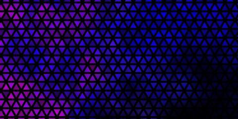 Dark Pink, Blue vector background with triangles.